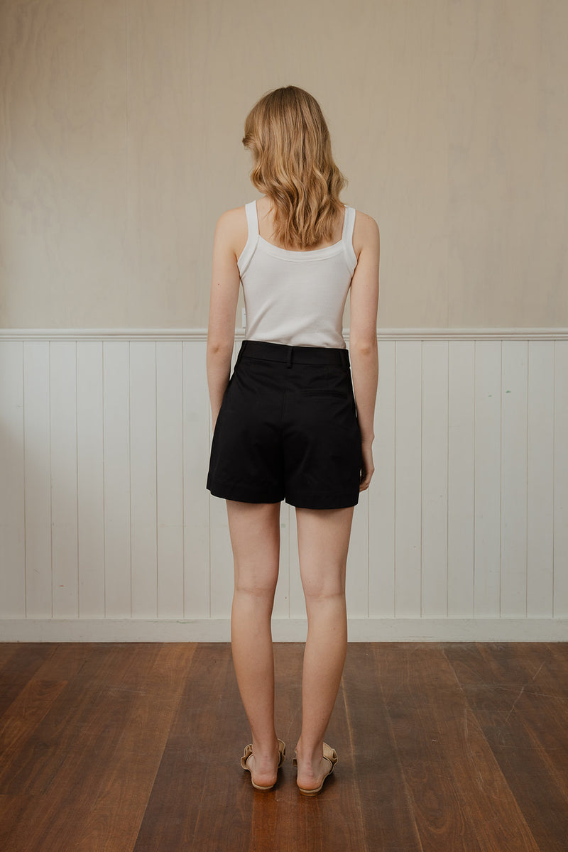 Caitlin Crisp Black Drill Abroad Shorts