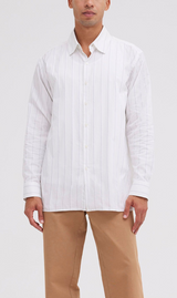 Jac+Jack White + Navy Stripe Doran Shirt