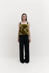 Harris Tapper Viridis Embroidered Plum Top