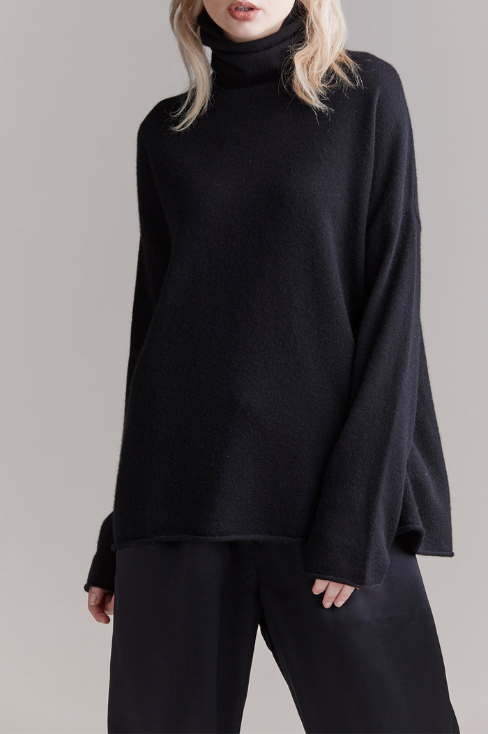 Laing Black Mara Funnel Neck Knit