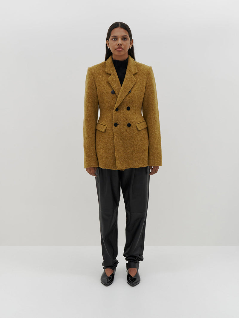 Shop Bassike Ochre Woollen Wrap Jacket Online True Store