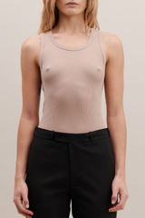 REBE Taupe Ribbed Tank Top