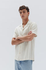 Assembly Label Sand Stripe Theo Short Sleeve Shirt