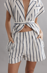 Caitlin Crisp Indigo Stripe Ranger Short