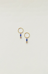Charlotte Penman 14K Rolled Gold Aida Hoops + Lapis Lazuli + Gold