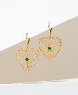 Zoe & Morgan 22k Gold Plate with Chrome Diopside Amor Earrings