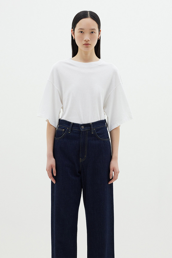 Bassike White Waisted Athletic S/S T-Shirt