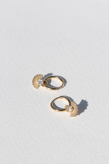 Zoe & Morgan 22k Gold Plate with White Zircon Eos Earrings