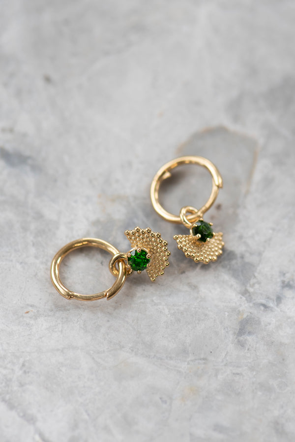 Zoe & Morgan 22k Gold Plate with Chrome Diopside Eos Earrings
