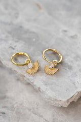 Zoe & Morgan 22k Gold Plate with White Zircon Eos Earrings