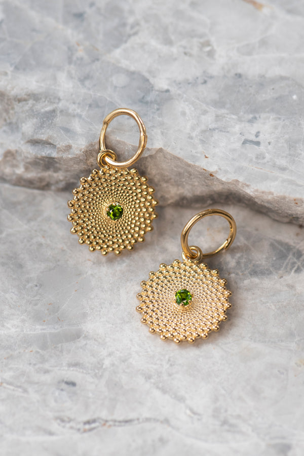 Zoe & Morgan 22k Gold Plate with Chrome Diopside Helios Earrings