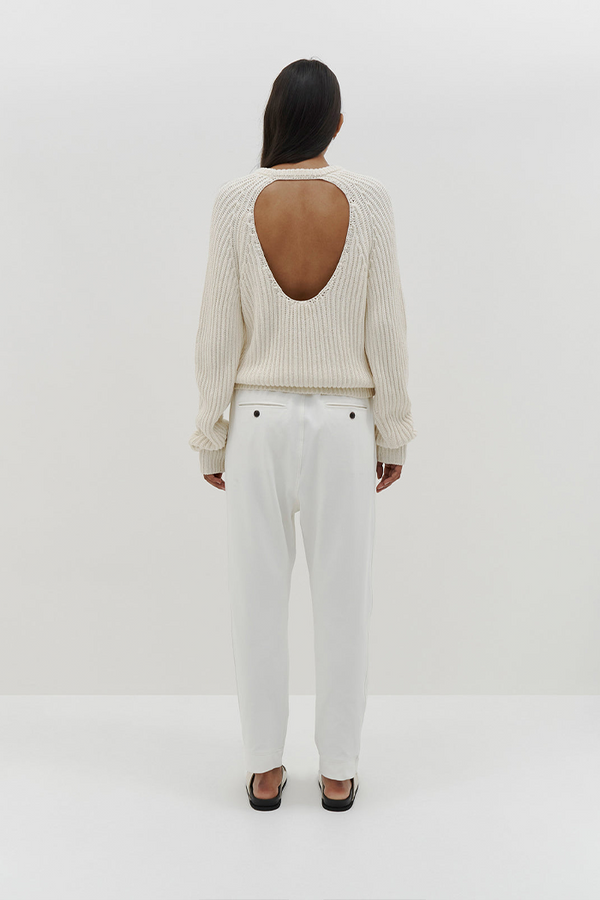 Bassike Ivory Open Back Fitted Knit