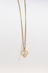 Zoe & Morgan 22k Gold Plate With White Zircon Kind Heart Necklace