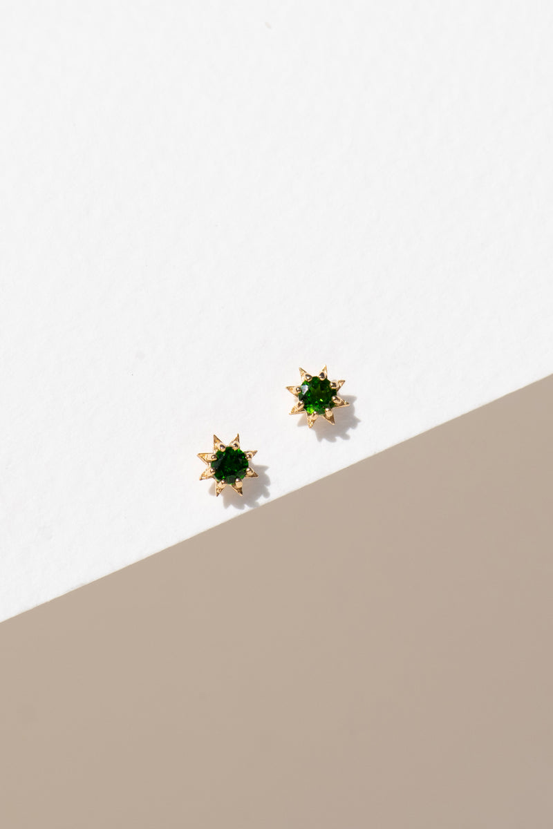 Zoe & Morgan 22k Gold Plate With Chrome Diopside Stella Earrings