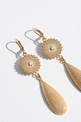 Zoe & Morgan 22k Gold Plate with White Zircon Sunshine Earrings