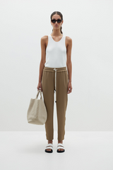 Bassike Tan Stretch Twill Tapered Pant