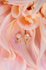 Zoe & Morgan 22k Gold Plate With Rose Quartz Violet Earrings