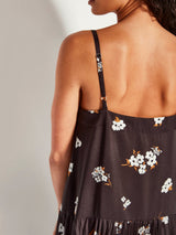 Juliette Hogan Golden Moonflower Twill Betty Pleat Dress