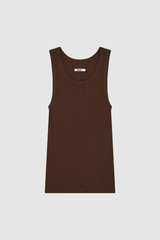 REBE Carob Ribbed Tank Top