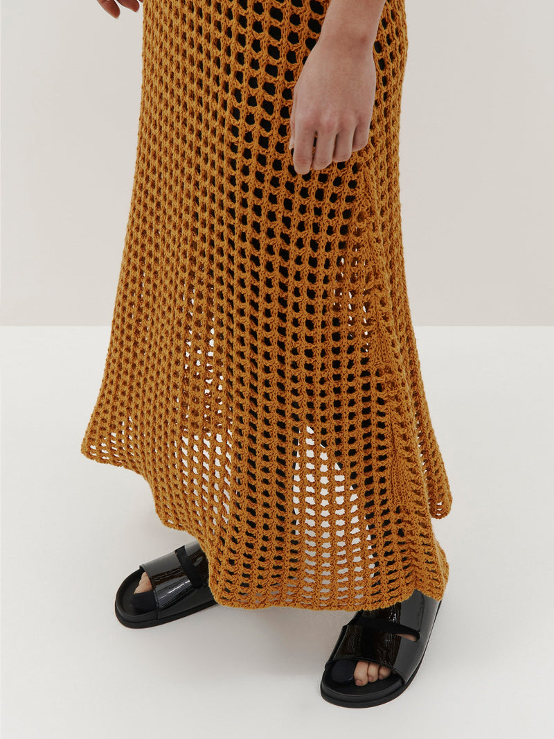 Bassike Honeycomb Open Mesh Knit Dress