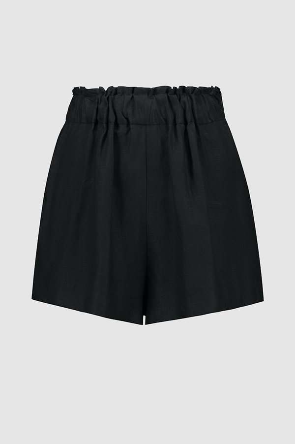 Caitlin Crisp Black Linen Sunday Shorts