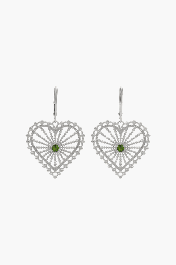 Zoe & Morgan Sterling Silver with Chrome Diopside Amor Earrings