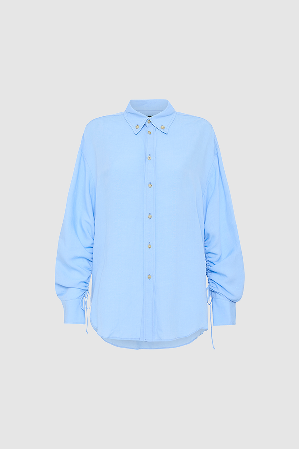 Bassike Pale Blue Viscose Linen Weekend Shirt