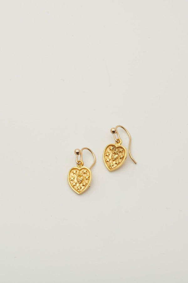 Charlotte Penman Gold Sacred Heart Earrings