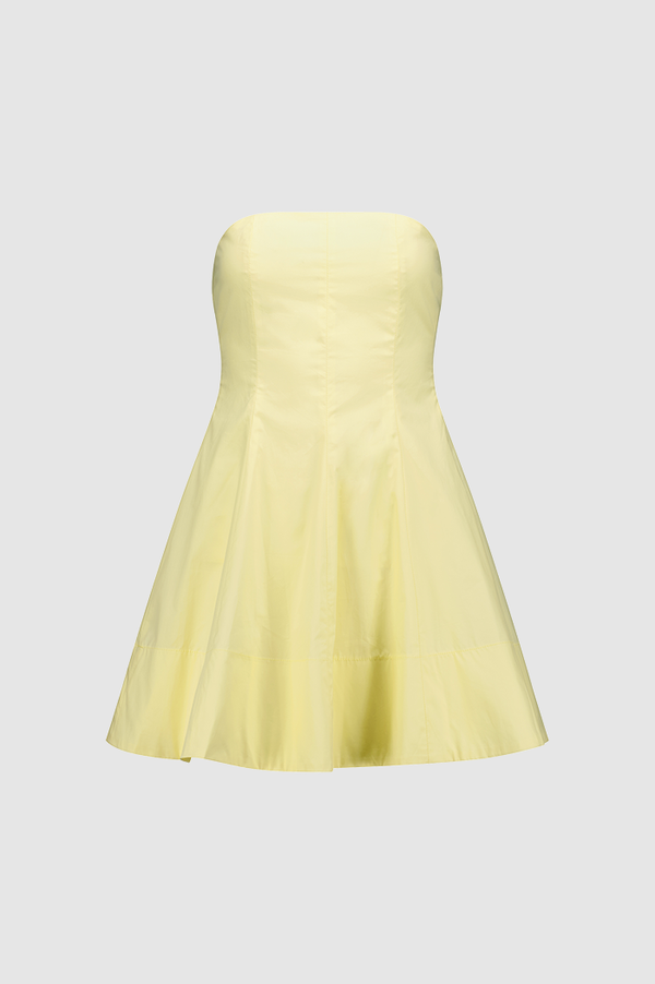 Caitlin Crisp Lemon Poplin Charleston Mini Dress