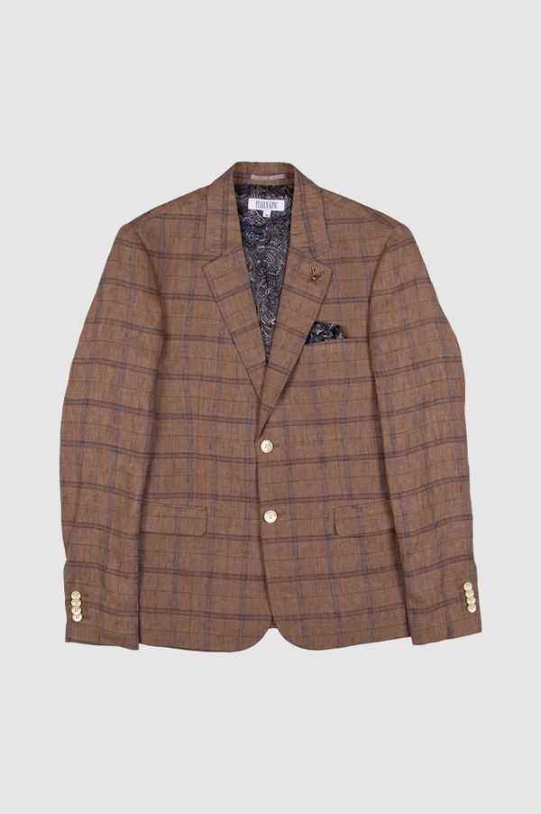 Pearly King Checked Beige Haul Blazer