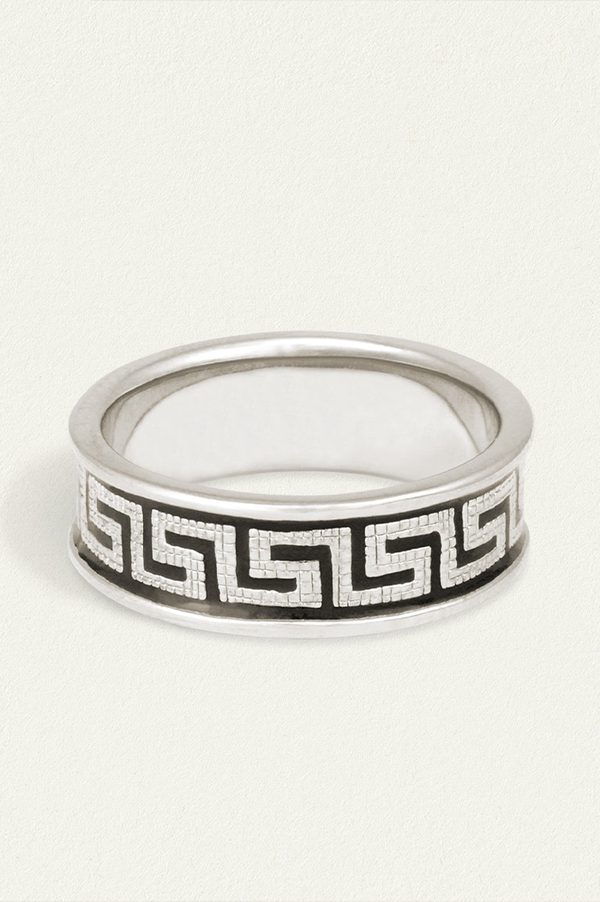 Temple Of The Sun Silver Meander Ring