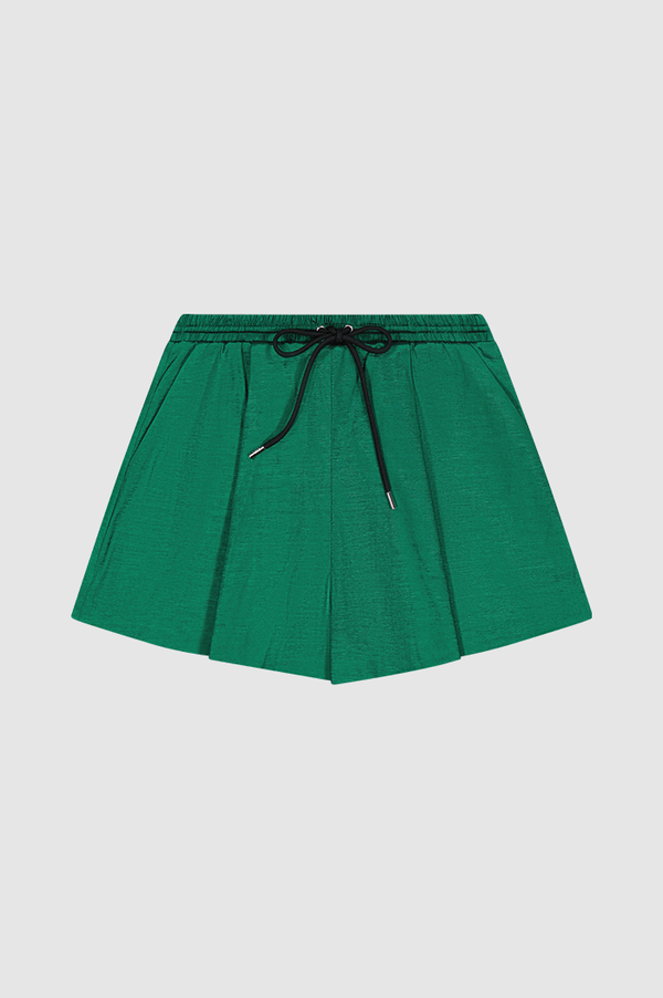 REBE Emerald Taffeta Drawstring Shorts
