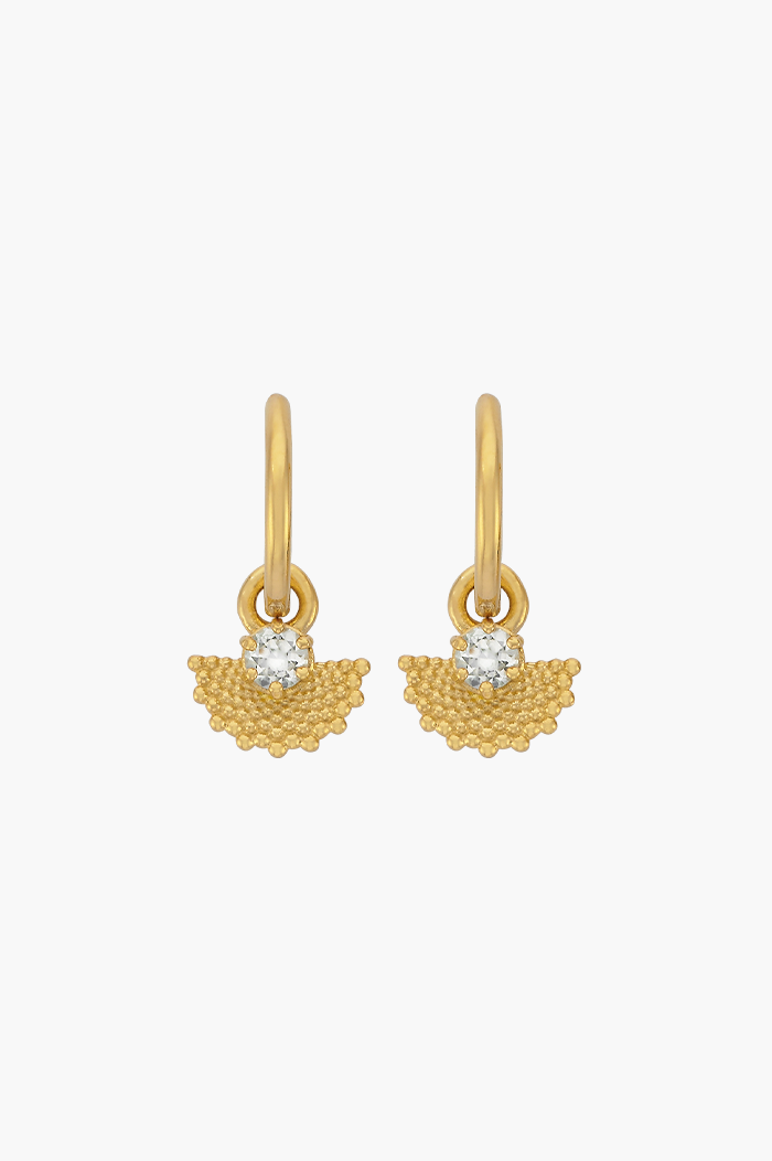 Zoe & Morgan 22k Gold Plate with White Zircon Eos Earrings