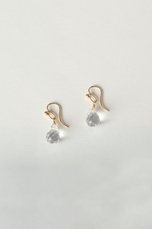 Charlotte Penman Gold Quartz Gem Droplet Earrings