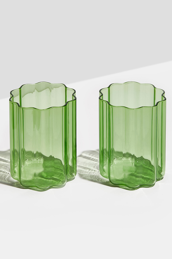 Fazeek Green Wave Glass | Set of 2