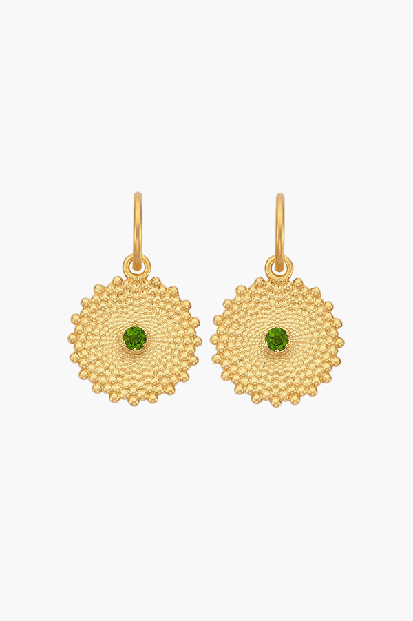 Zoe & Morgan 22k Gold Plate with Chrome Diopside Helios Earrings