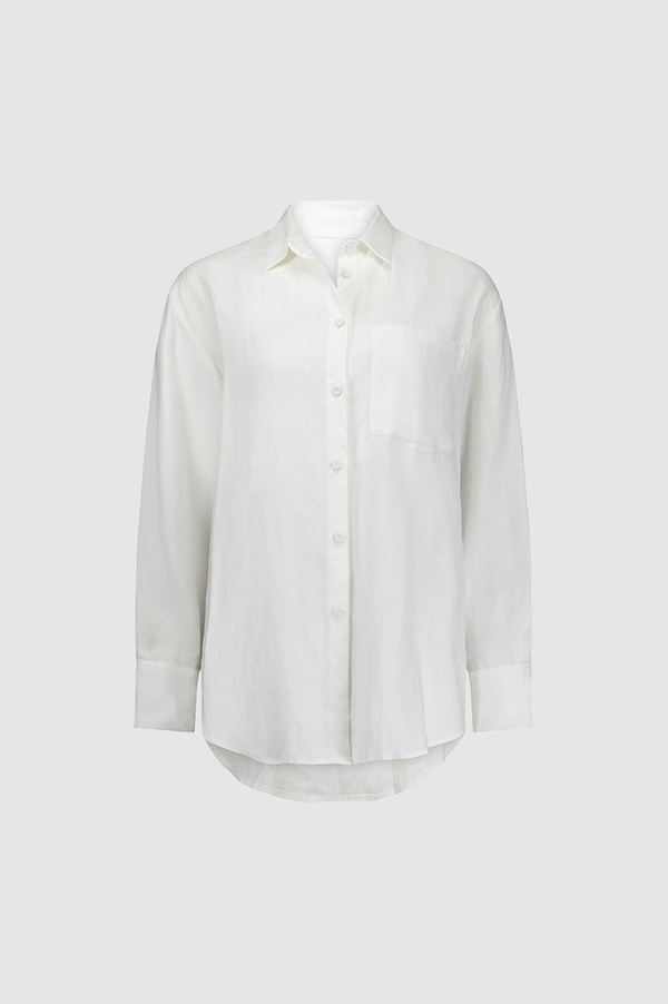 Caitlin Crisp White Linen Loveshack Shirt