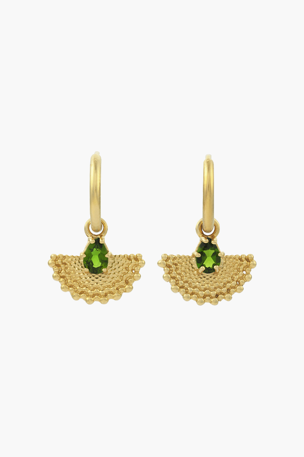 Zoe & Morgan 22k Gold Plate With Chrome Diopside Petal Earrings