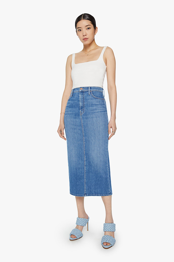 Mother New Sheriff In Town The Pencil Pusher Denim Skirt